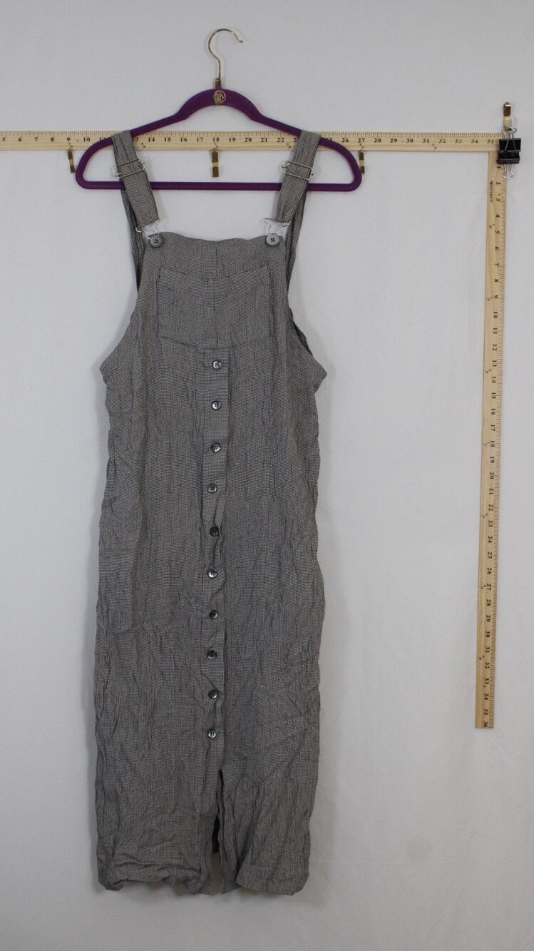 VTG Capezio Women’s 10 Overall Jumper Maxi Dress Acetate Rayon Plaid USA